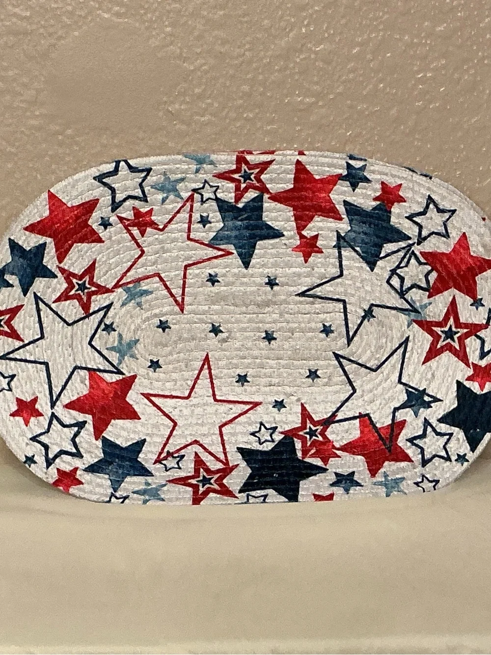 Isaac Mizrahi Americana Red, White & Blue Star Braid Placemats. Set of 4. NWOT.